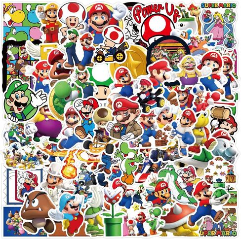 50 Pcs Mario Stickers, Large Bulk Sticker for Laptop, Phone, Water Bottles, Computer Cars... Decal DIY Décor for Bumper Accesory in Kuwait