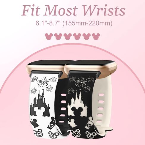 2 حزمة الرسوم المتحركة النقاشات المحفورة المتوافقة مع Fitbit Sense 2/ Sense Fitbit Versa 4/ Versa 3 نساء ، حزام سبورت سيليكون ناعم ناعم من أجل Fitbit Sense 2/ Versa 4 Smart Watch in Kuwait