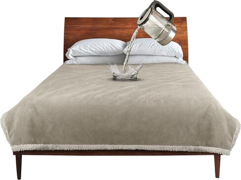 Catalonia Black Waterproof Bed Blanket, Liquid Pee Proof Blanket for Bed Couch Sofa, Protector Cover for Baby, Cozy Sherpa Lining Throws and Blankets for Camping Boating, 80X60 inches in Kuwait