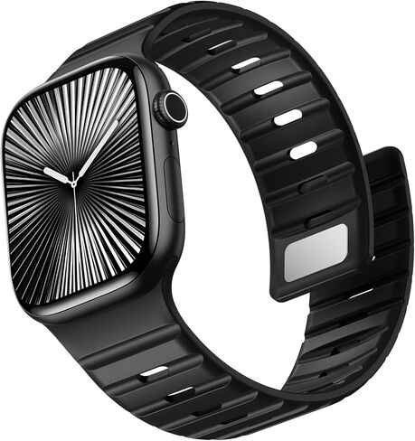 الأشرطة المغناطيسية متوافقة مع أشرطة Apple Watch للرجال 44 ملم 46 مم 45 مم 42 مم Ultra/Ultra 2 49mm 41mm 40mm 38mm ، حزام رياضة ماء من السيليكون الناعم لـ Iwatch Band Series 10 9 8 7 6 5 4 3 2 1 SE in Kuwait