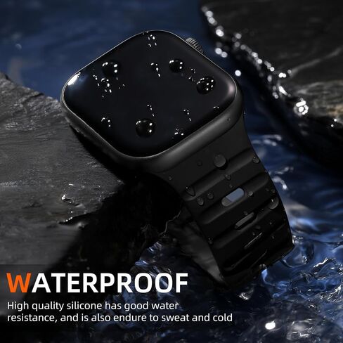 الأشرطة المغناطيسية متوافقة مع أشرطة Apple Watch للرجال 44 ملم 46 مم 45 مم 42 مم Ultra/Ultra 2 49mm 41mm 40mm 38mm ، حزام رياضة ماء من السيليكون الناعم لـ Iwatch Band Series 10 9 8 7 6 5 4 3 2 1 SE in Kuwait
