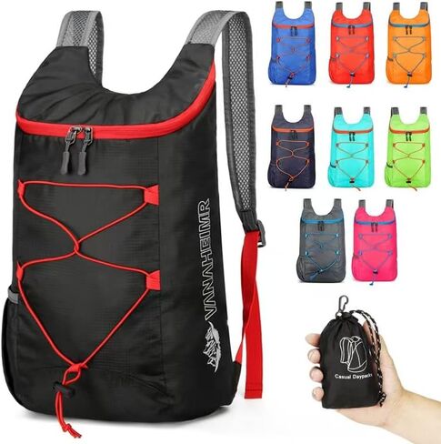 1PC Multifunctional Outdoor Folding Backpack - Lightweight, Waterproof, Durable for Hiking, Riding, and Travel, Black in Saudi Arabia