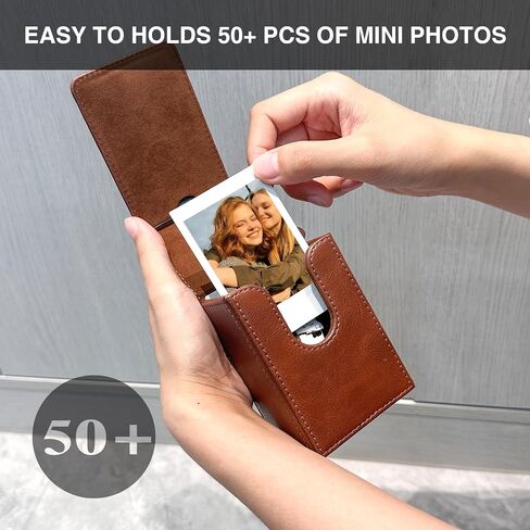 Wogozan Mini Picture Holder Case for Fujifilm Instax Mini 12/11/99/90/EVO Camera 2.15x3.4 بوصة يمكن أن تعقد حقيبة حقائب الصور من أكثر من 50 أفلامًا (أسود) (أسود) in Saudi Arabia