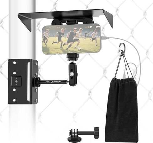 Neewer Magnetic Phone Fence Mount مع ظل متوافق مع iPhone mevo ابدأ GoPro Insta360 DJI Pocket Radar Gamechanger ، ألعاب التنس البيسبول التي تدفق الفيديو التثبيت ، CA145 in Kuwait