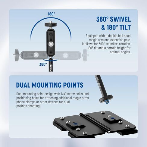 Neewer Magnetic Phone Fence Mount مع ظل متوافق مع iPhone mevo ابدأ GoPro Insta360 DJI Pocket Radar Gamechanger ، ألعاب التنس البيسبول التي تدفق الفيديو التثبيت ، CA145 in Kuwait
