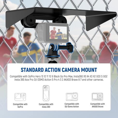 Neewer Magnetic Phone Fence Mount مع ظل متوافق مع iPhone mevo ابدأ GoPro Insta360 DJI Pocket Radar Gamechanger ، ألعاب التنس البيسبول التي تدفق الفيديو التثبيت ، CA145 in Kuwait