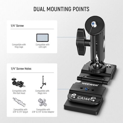 NEEWER Magnetic Phone Fence Mount with Shade Compatible with iPhone Mevo Start GoPro Insta360 DJI Pocket Radar Gamechanger, Baseball Tennis Games Streaming Video Recording Mounting Accessories, CA145 in Saudi Arabia