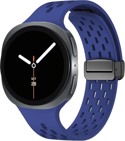 Sport Bands Compatible with Samsung Galaxy Watch 8 40mm 44mm/Galaxy Watch 8 Classic 46mm,No Gap Soft Silicone Strap with Magnetic Buckle for Men Women in Kuwait