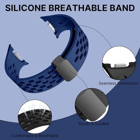Sport Bands Compatible with Samsung Galaxy Watch 8 40mm 44mm/Galaxy Watch 8 Classic 46mm,No Gap Soft Silicone Strap with Magnetic Buckle for Men Women in Kuwait