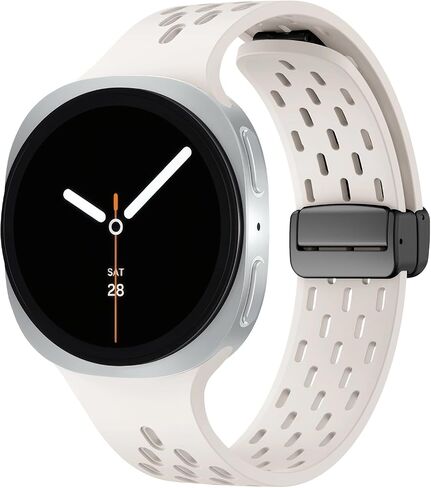 Sport Bands Compatible with Samsung Galaxy Watch 8 40mm 44mm/Galaxy Watch 8 Classic 46mm,No Gap Soft Silicone Strap with Magnetic Buckle for Men Women in Kuwait