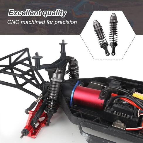 AllinRC 4PCS Aluminum Front & Rear RC Shocks for 1/10 RC Truck Traxxas Slash 2WD/4x4 Shocks Rustler 4X4 Shocks Stampede 4X4 Shocks Hoss 4X4 Replace 5862 (Gray) in Saudi Arabia