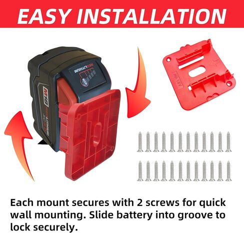 12 Pack Battery Holder Compatible for Milwaukee M18 18V Battery, Battery Holder for M18 Wall Mount Batteries Storage for Work Van, Shelf, Toolbox (24 Screws, No Battery) in Kuwait