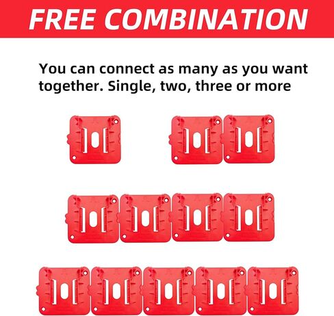 12 Pack Battery Holder Compatible for Milwaukee M18 18V Battery, Battery Holder for M18 Wall Mount Batteries Storage for Work Van, Shelf, Toolbox (24 Screws, No Battery) in Kuwait
