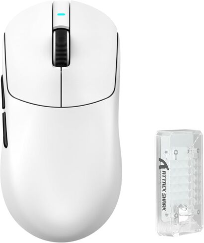 Attack Shark X8 PRO 8K Wireless Gaming Mouse,PAW3395PRO 40K DPI Sensor,Tri-Mode Broadcom BK52820 Chip,Superlight Ergonomic Mouse for Large Hands,Cloud-Based Software,for Win/Mac(White) in Kuwait
