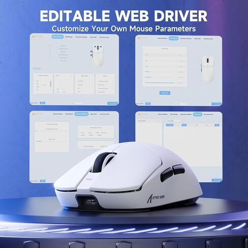 Attack Shark X8 PRO 8K Wireless Gaming Mouse,PAW3395PRO 40K DPI Sensor,Tri-Mode Broadcom BK52820 Chip,Superlight Ergonomic Mouse for Large Hands,Cloud-Based Software,for Win/Mac(White) in Kuwait