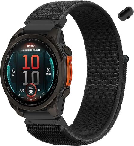 نايلون نطاقات مراقبة سريعة التوافق مع Garmin Fenix ​​8 43mm/7S Pro/7S/6S Pro/6S/5S/5S Plus ، خطاف رياضة قابلة للضبط للذنب 20 ملم للمعدل لسلسلة حلقة S70 42mm ملحق in Kuwait