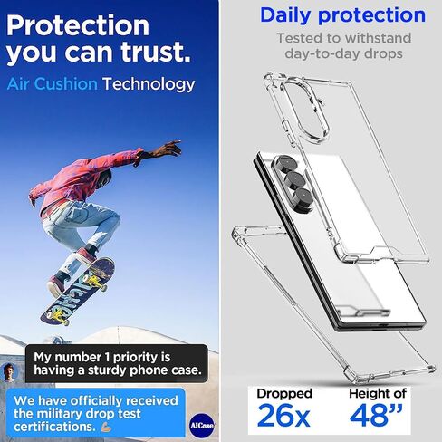 AICASE لـ Samsung Galaxy Z Fold 7 CLASE CASE CASERANT FRACHPROCK PROCENT PROTECTION ALDERTANT ANDYLING ANDLYSING FOR in Kuwait