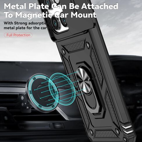لحالة Motorola Edge 2025 ، مع حامي شاشة HD Cover Cover Cover ، [الصف العسكري] Car Mount Kickstand Scrackproof Protction for Moto Edge 2025 ، Black in Kuwait