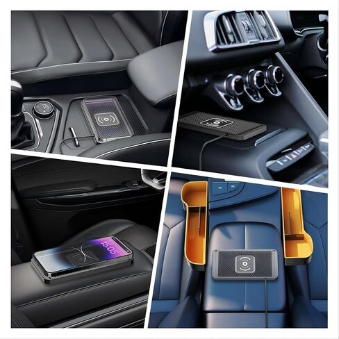Wireless Car Charger Pad 15W Fast Wireless Cell Phone Charging Pad - Non-Slip Wireless Charging Pad with 40" Cable for iPhone 16 15 14 13 12 Series - Samsung Galaxy S24 Ultra S23 S22 (Type-C) in Saudi Arabia