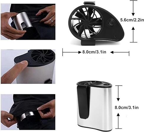 مروحة الخصر DIYEENI USB ، مروحة معلقة محمولة مع تعديل الرياح من 3 سرعات ، مع كابل شحن USB ، مراوح الخصر المدمجة للتبريد للرياضة والعمل في الهواء الطلق (Silver Gray) in Kuwait