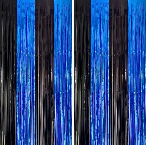 2 حزمة 3.3x6.6ft أسود زرقاء زرقاء بهرغونسل احباط خيار الخلفية الستار الستار in Kuwait