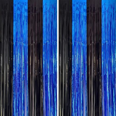 2 حزمة 3.3x6.6ft أسود زرقاء زرقاء بهرغونسل احباط خيار الخلفية الستار الستار in Kuwait
