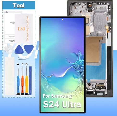[for US Version] Screen Replacement for Samsung Galaxy S24 Ultra SM-S928B SM-S928U SM-S928A LCD Display Touch Digitizer Assembly(Black with Frame,Support Fingerprint) in Saudi Arabia