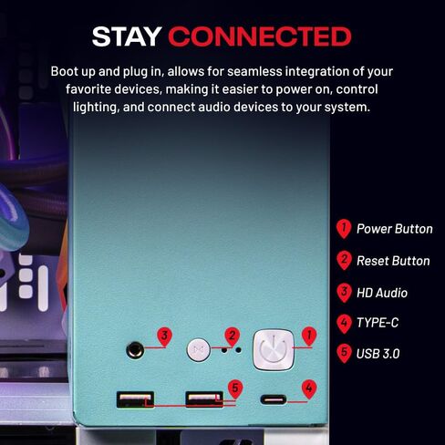 Skytech Gaming Aqua سطح المكتب PC ، Ryzen 7 7700x 4.5 GHz (5.4 جيجا هرتز Turbo) ، NVIDIA RTX 5060 TI 8GB ، 1TB Gen4 NVME SSD ، 32GB DDR5 RAM 5600 RGB ، 850W GOLD ATX 3 PSU ، 360 MEL AGB AIO ، WI-FI ، WI-FI in Saudi Arabia
