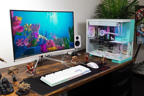 Skytech Gaming Aqua سطح المكتب PC ، Ryzen 7 7700x 4.5 GHz (5.4 جيجا هرتز Turbo) ، NVIDIA RTX 5060 TI 8GB ، 1TB Gen4 NVME SSD ، 32GB DDR5 RAM 5600 RGB ، 850W GOLD ATX 3 PSU ، 360 MEL AGB AIO ، WI-FI ، WI-FI in Saudi Arabia