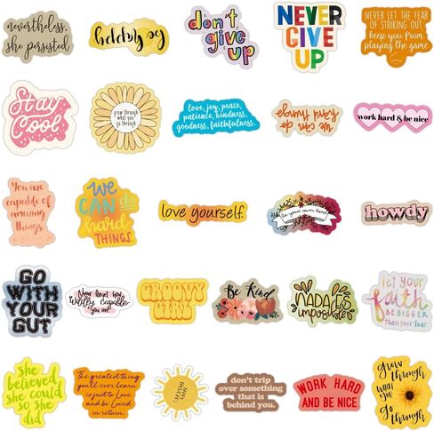 100 PCS ملصق تحفيزي ، ملصقات كلمات ملهمة للطلاب للطلاب البالغين المراهقين تأكيد ملصقات مكافأة مقاومة للماء لزجاجات المياه مجلة الكمبيوتر المحمول (النمط A -100 PCS) in Kuwait