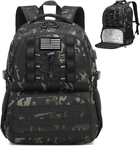 Laptop Lunch Backpack for Men, 40L Large Capacity Waterproof Insulated Cooler Backpack with USB and Lunch Box Compartment, RFID Laptop Work Backpack for Work, Travel, Picnic in Saudi Arabia