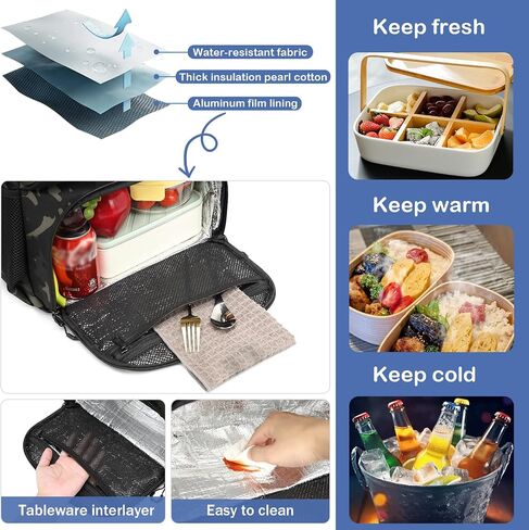 Laptop Lunch Backpack for Men, 40L Large Capacity Waterproof Insulated Cooler Backpack with USB and Lunch Box Compartment, RFID Laptop Work Backpack for Work, Travel, Picnic in Saudi Arabia