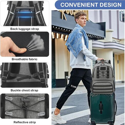 Laptop Lunch Backpack for Men, 40L Large Capacity Waterproof Insulated Cooler Backpack with USB and Lunch Box Compartment, RFID Laptop Work Backpack for Work, Travel, Picnic in Saudi Arabia