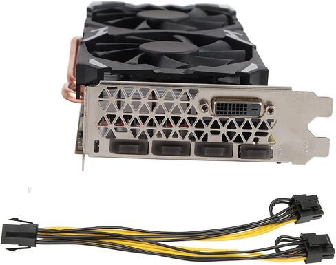Zunate RX 580 Desktop Graphics Card, RX 580 8GB GDDR5 256bit PC Gaming Video Card, 1244MHz Core, 16 x PCI Express 3.0,HDMI,DVI, 8K Computer RX580 8GB Graphics Card with Fan in Saudi Arabia