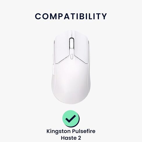 kwmobile Mouse Feet Replacement Compatible with Kingston Pulsefire Haste 2 Computer Mouse Skates Sticker - White in Saudi Arabia