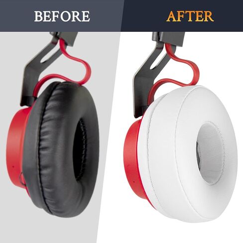 Soulwit 70mm أسماء الأذن بديل لـ Jabra Move/Elite 25h Wireless On-Ear ، وسائد منصات الأذن مع جلد البروتين الناعم ، وعزل الضوضاء عالي الكثافة-أسود-أسود in Kuwait