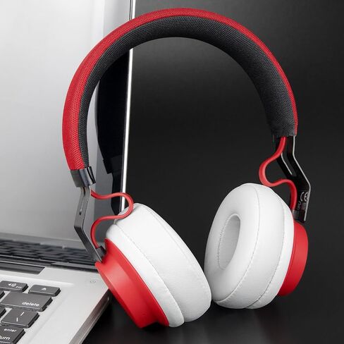 Soulwit 70mm أسماء الأذن بديل لـ Jabra Move/Elite 25h Wireless On-Ear ، وسائد منصات الأذن مع جلد البروتين الناعم ، وعزل الضوضاء عالي الكثافة-أسود-أسود in Kuwait