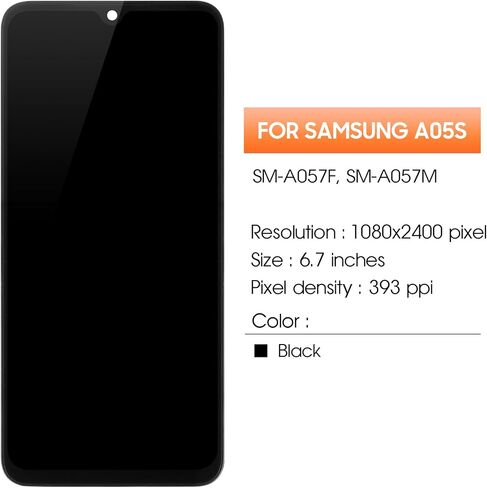 لاستبدال شاشة Samsung Galaxy A05S لـ Samsung A05S LCD Display SM-A057F ، A057M LCD Aigitizer Touch Screen Assembly Part مع إطار in Kuwait