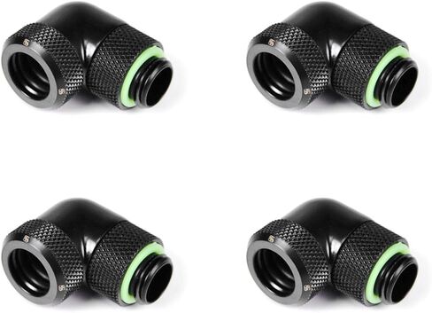 Barrow G1/4 "إلى 12 مم تركيب متعدد الوصلات ، 90 درجة الدوارة ، أسود ، 4 عبوات in Kuwait