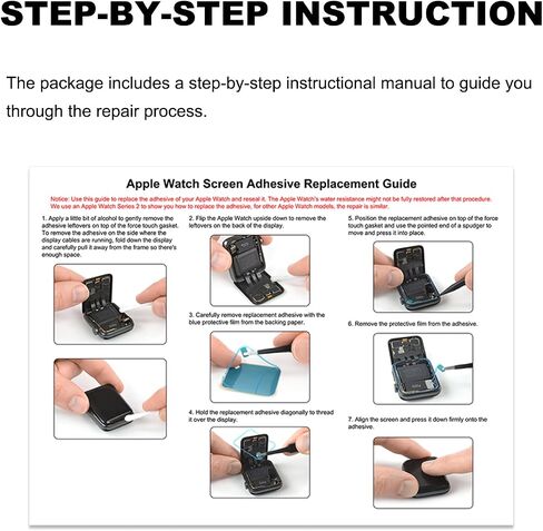 Waterproof Pre-Cut Screen Sticker Replacement Compatible with Apple Watch Series 4/5/6 44mm, with Repair Tools + Instruction Manual in Saudi Arabia