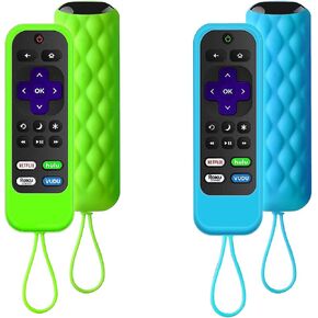 2 Pack Remote Case Compatible with Roku TCL Hisense Remote Controls,Silicone Protective Controller Sleeve for Roku Express 4K - Streaming Stick+Glow in The Dark in Kuwait