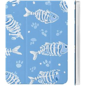 Fish Bones and Paw Prints Case with Pen Holder Slim Lightweight Trifold Stand Compatible with iPad mini 4/5/6 Mini4/5（7.9in） in Kuwait