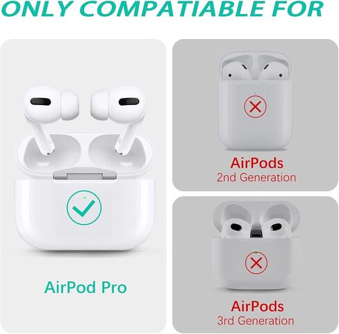 Case Cover for AirPods Pro with Cute Keychain, Full Protective Soft Silicone Skin Accessories for Women Girl, Front LED Visible (Purple) in Saudi Arabia