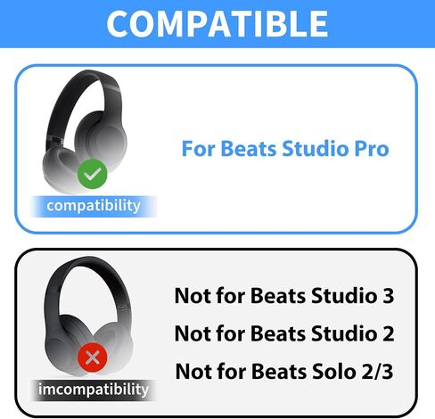 أغطية أذن العرق السيليكون Adhiper لبرنامج Beats Studio Pro اللاسلكي ، تغطي علبة سماعة رأس Sustio Pro التي تمت ترقيتها إكسسوارات مع أغطية أذن تغطية كاملة وغطاء عقال سحاب - بيج in Kuwait