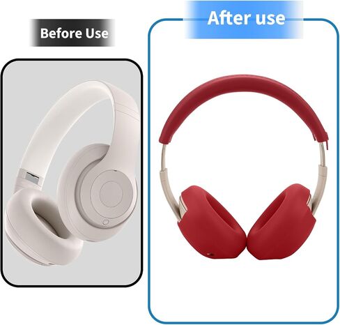 أغطية أذن العرق السيليكون Adhiper لبرنامج Beats Studio Pro اللاسلكي ، تغطي علبة سماعة رأس Sustio Pro التي تمت ترقيتها إكسسوارات مع أغطية أذن تغطية كاملة وغطاء عقال سحاب - بيج in Kuwait