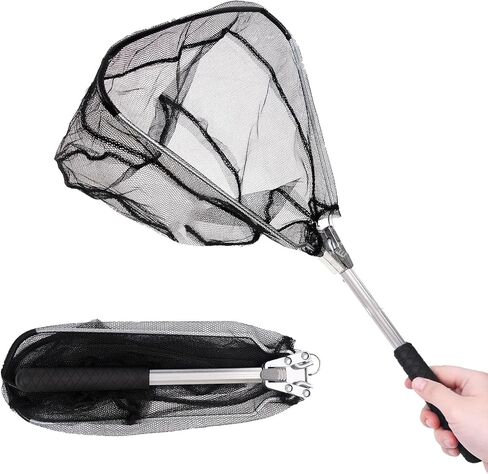 Fishing Landing Net, Folding Fishing Net with Telescoping, Pole Freshwater Fish Net for Small Fish in Saudi Arabia