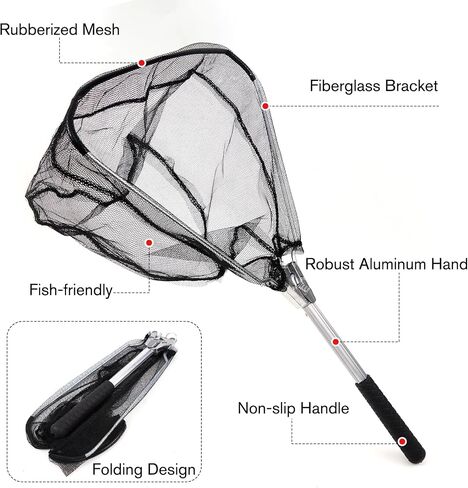 Fishing Landing Net, Folding Fishing Net with Telescoping, Pole Freshwater Fish Net for Small Fish in Saudi Arabia