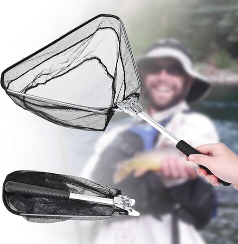 Fishing Landing Net, Folding Fishing Net with Telescoping, Pole Freshwater Fish Net for Small Fish in Saudi Arabia