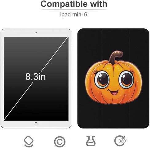 علبة اليقطين اللطيفة في عيد الهالوين مع حامل قلم خفيف الوزن خفيف الوزن متوافق مع iPad mini 4/5/6 mini4/5 （7.9in） in Kuwait