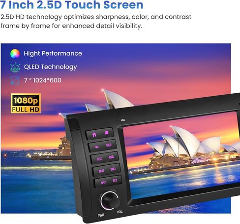 [2G+64G] Android Car Stereo for BMW 5 Series E39 1996-2003 (E39)/BMW X5 E53 2002-2007/BMW M5 1996-2003 with Wireless Carplay Android Auto, 7 Inch HD Touch Screen with GPS WiFi Bluetooth FM/RDS in Saudi Arabia